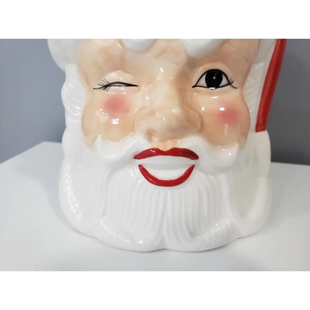 Vermont Country Store Santa Claus Winking Cookie Jar Retro Decor Kitschy Grandma